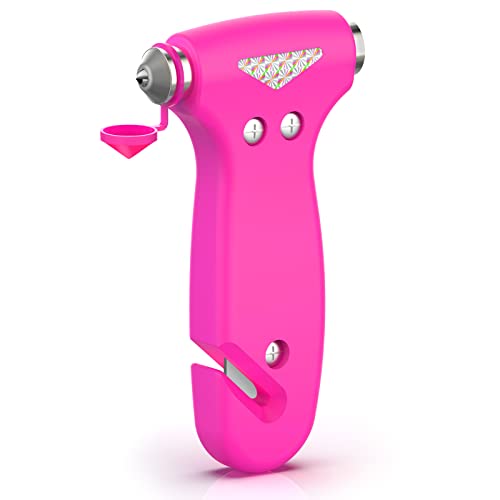 THINKWORK 3-in-1 Pink Car Safety Hammer Gift for Women, Family, Children