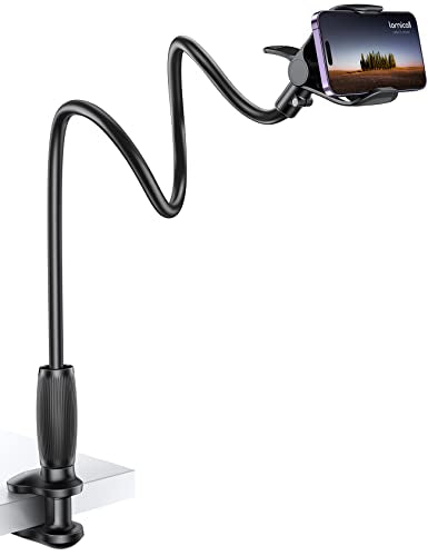 Lamicall Gooseneck Phone Holder for Bed, Stable Flexible Arm Stand for Desk