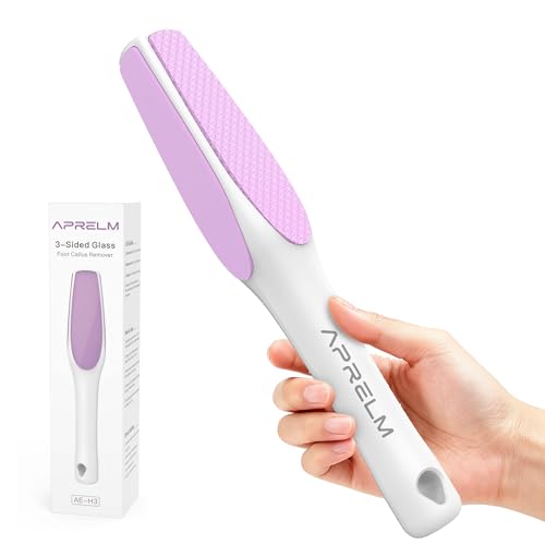 APRELM 3-Sided Nano Glass Foot File, 3-in-1 Coarse/Medium/Fine Foot Callus Remover, Professional Callus Remover for Feet Hard Skin Smooth Polishing (Pink)