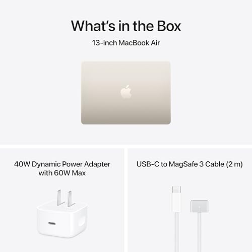 Apple 2026 MacBook Air 13-inch Laptop with M5 chip: Built for AI, 13.6-inch Liquid Retina Display, 16GB Unified Memory, 512GB SSD, 12MP Center Stage Camera, Touch ID, Wi-Fi 7; Starlight