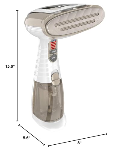 Conair Handheld Garment Steamer for Clothes, Turbo ExtremeSteam 1875W Fabric Steamer, Portable Handheld Design, Strong Penetrating Steam, White/Champagne
