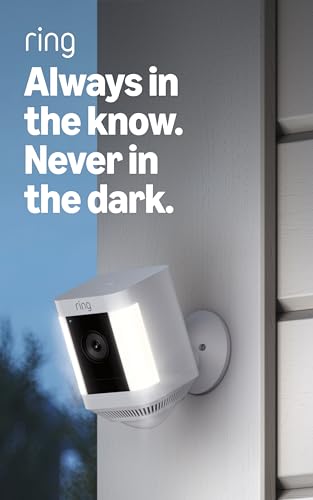 Ring Spotlight Cam Plus, Solar | Two-Way Talk, Color Night Vision, and Security Siren (2022 release) - White