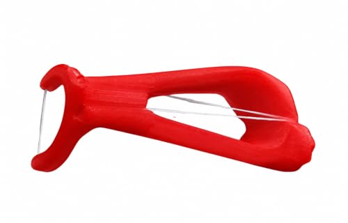 Reuseable Flosser | Easy String Floss Holder | Refillable with ANY floss | Ergonomic Floss Gadget | Oral Hygiene Care | For Kids and Adults (Red)