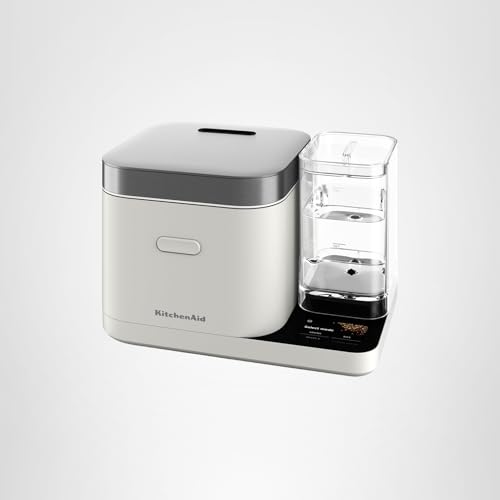 KitchenAid Grain and Rice Cooker 8 Cup with Automatically Sensing Integrated Scale + Water Tank, KGC3155, Porcelain White