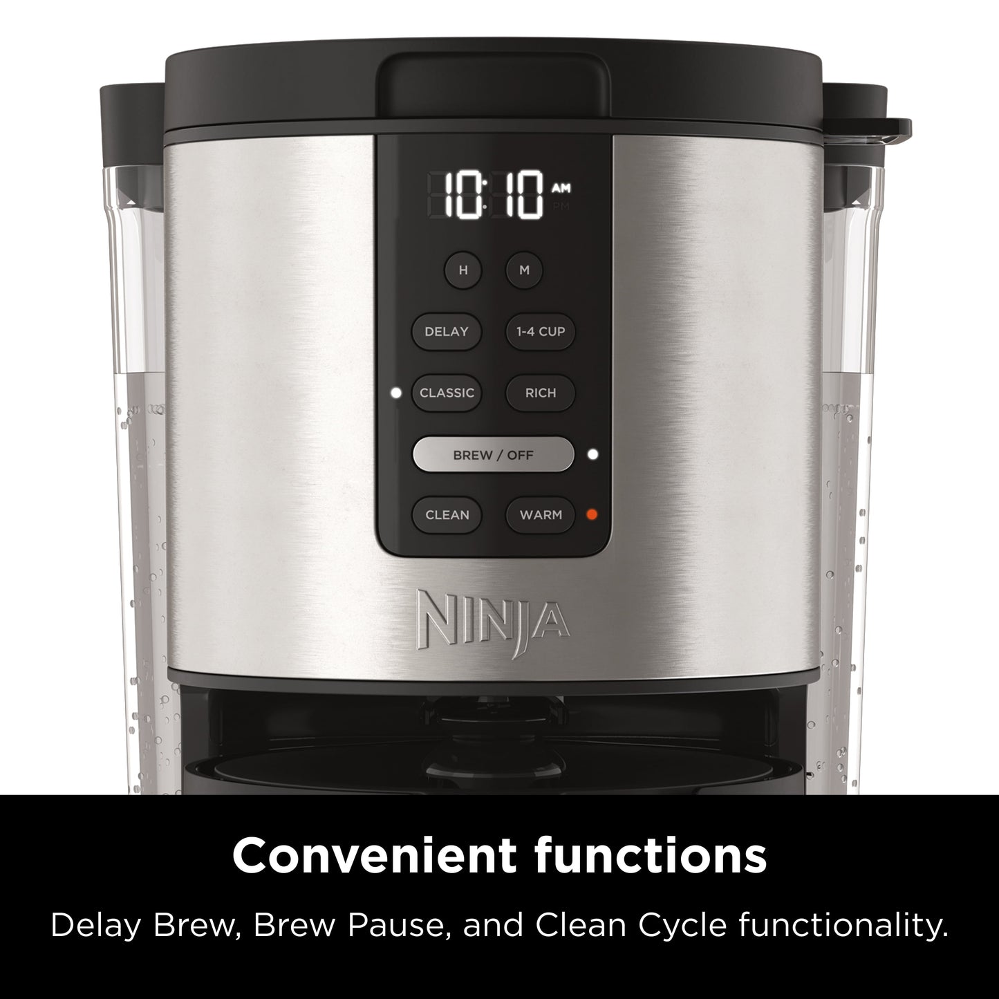 Ninja Programmable XL 14-Cup Coffee Maker, Glass Carafe, Permanent Filter, Stainless Steel, DCM200
