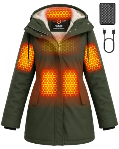 Women Heated Jacket Winter Coat Battery Pack Included Waterproof Windbreaker Softshell Gamer Tech Lover It AI Coder Computer Astronomy Geek Attorney Support Gadget Mom Wife Her 2026 Fun Gift Cool Best