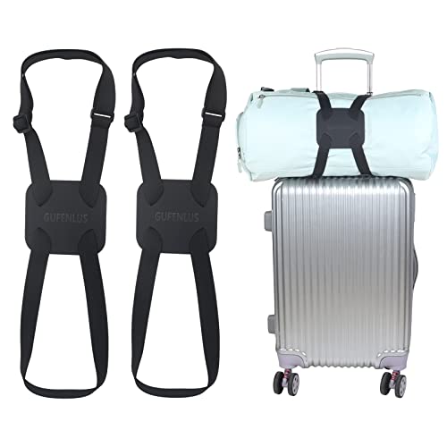 Luggage Bungee Luggage Straps for suitcases, Bag Bungee for Luggage, Adjustable Size Luggage Straps and Elastic Travel Accessories - 2 Pack (Black-2)