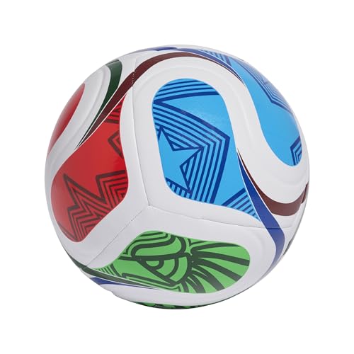 Adidas Unisex-Adult World Cup Soccer Ball, White/Team Royal Blue/Solar Blue/Power Red, 5