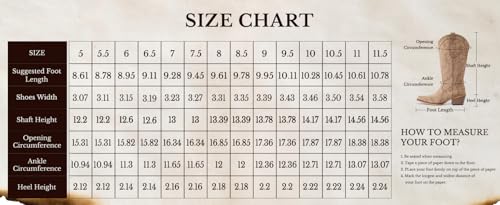 IUV Cowboy Boots For Women Western Cowgirl Boots Mid Calf Snip Toe