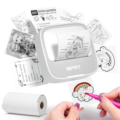iDPRT Mini Sticker Printer Sticker, Thermal Maker Machine with 1 Roll Paper