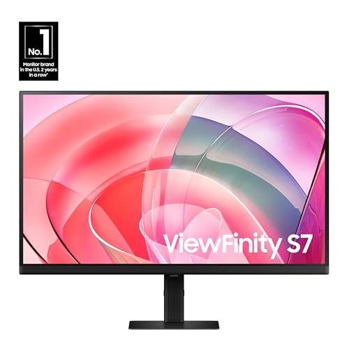 SAMSUNG 27-Inch ViewFinity S7 (S70D) Series 4K UHD High Resolution Monitor with HDR10, Multiple Ports, Easy Setup Stand, Advanced Eye Care, LS27D702EANXGO, 2024