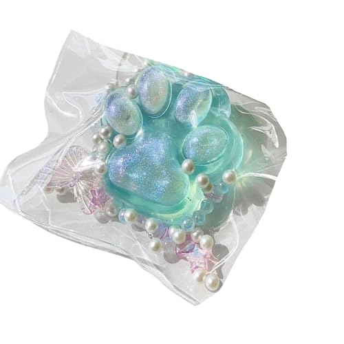 Cat Paw Themed Squeeze Gadget Plastic Flexible Sensory Fidget Pink Purple Green for Home Leisure & Commute Relax and Indoor Fidget Green
