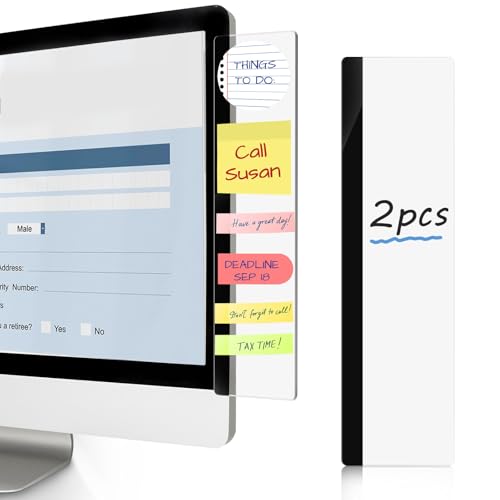 DOLLAR BOSS 2 Pcs 11" x 3.1" Transparent Acrylic Monitor Memo Board