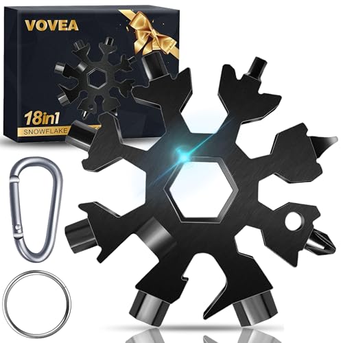 18-in-1 Snowflake Multi Tool, Fathers Day Mens Gifts, Birthday Gifts for Mens Dad Husband, Stocking Stuffers for Men, EDC Cool Gadgets Stainless Steel Bottle Opener Screwdriver