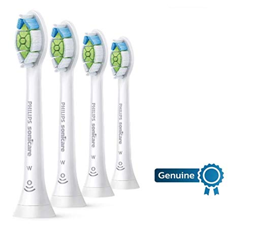 Philips Sonicare W DiamondClean - Genuine Replacement Electric Toothbrush Heads, Black, 4 Pack One Year Supply, HX6064/95