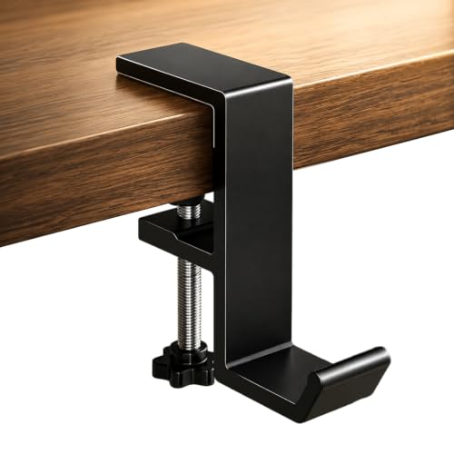 JAKO Headphone Stand - Aluminum Alloy Headphone Holder, Under Headset Stand for Desk Fit for PC Gaming Headset Hanger Hook Suitable for Office, Computer, Student Class Desk, Handmade Creator Table