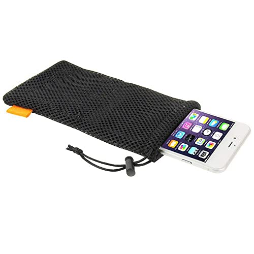 TAODAN 5-Pack Nylon Mesh Drawstring Storage Pouch Bag - 3.5 x 7.3 Inch Multi Purpose Travel & Outdoor Activity Pouch for Cell Phone,Sunglass,Electronic Gadgets, Black