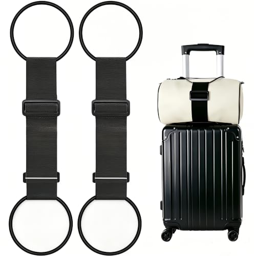 2Pack Adjustable Luggage Straps for Suitcases, Connect Bag to Suitcase
