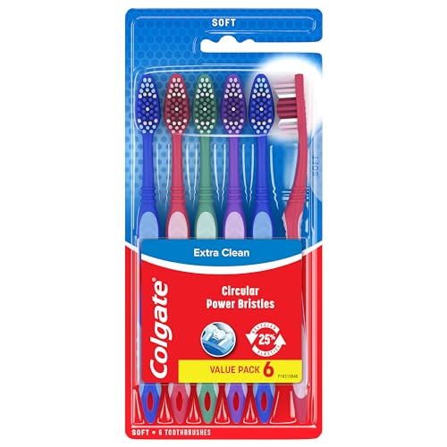 Colgate Extra Clean Full Head Toothbrush, Soft, 6 Pack