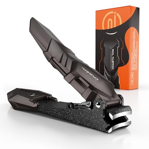 INXEN Nail Clippers for Men with Catcher – No Splash, Self-Collecting Premium Steel Clippers for Fingernails & Toenails, Ideal Gifts for Men& Grooming Gifts, Great Gadget & Stocking Stuffer Gift