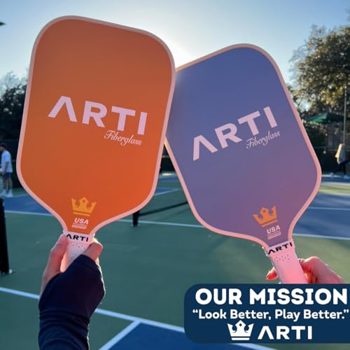 ARTI Pickleball Paddles Set of 2-USAPA Approved Fiberglass Surface Pickleball Set,2 Pickleball Rackets, 4 Balls and 1 Portable Carry Bag, Horizon Duo Pickle Ball Set for Men Women Beginners
