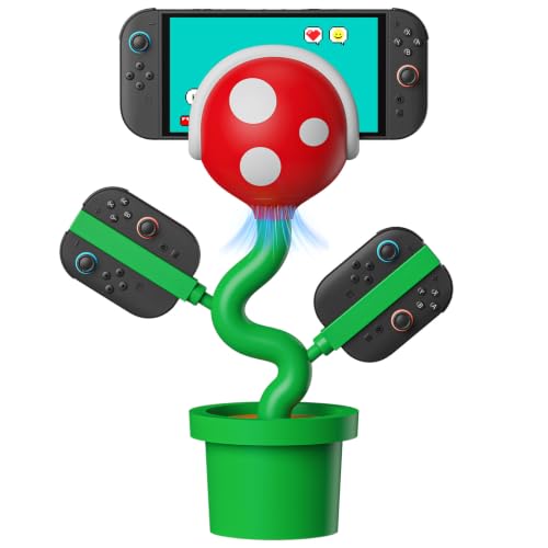 Switch 2 Dock with Cooling Fan for Nintendo Switch 2/1/OLED, Docking Station for TV Supports 4K 60Hz HD, Charges Switch 2 Joypads, USB-C PD Fast Charging, Piranha Dock Gen 2 Plantdock Cute Gaming Gift