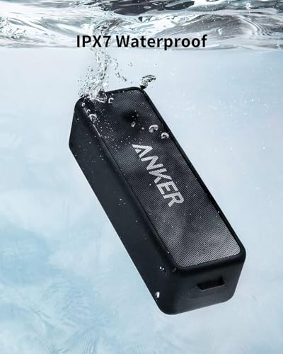 Anker soundcore 2 Portable Bluetooth Speaker, Stereo Sound, IPX7
