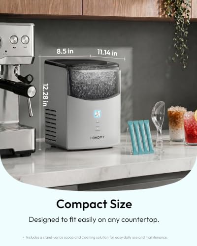 Euhomy Countertop Nugget Ice Maker, 35lbs Daily Sonic Crushed Ice Machine