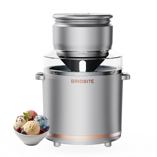 BRIOBITE 1.1 Quart Ice Cream Maker Machine,Silver