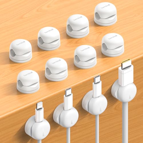 Lamicall 12Pack Rotating Cord Organizer, Desk Office Nightstand Accessories