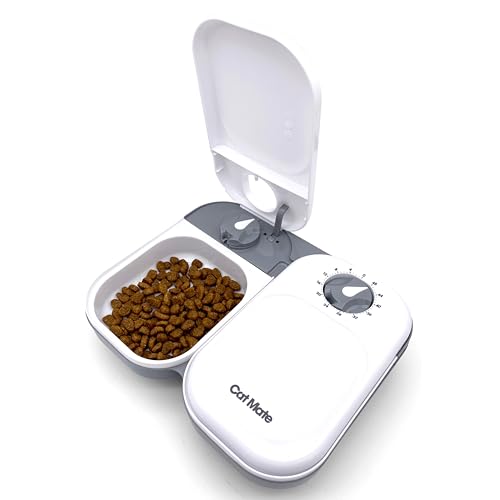 Cat Mate C200 Automatic 2 Meal Pet Feeder with Timer for Cats & Small Dogs