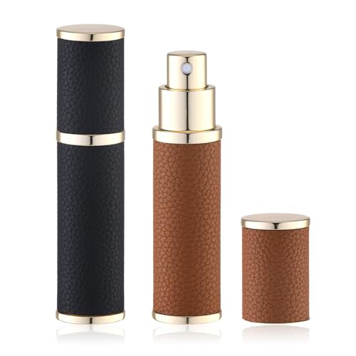 Fusupak Travel Perfume Bottle Refillable, 10ml Leather Cologne Atomizer