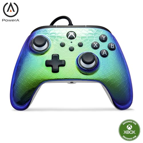PowerA Advantage Wired Controller for Xbox Series X|S - Raptor Chrome, gamepad, wired video game controller, gaming controller, USB-C, Works with Xbox One, Officially Licensed
