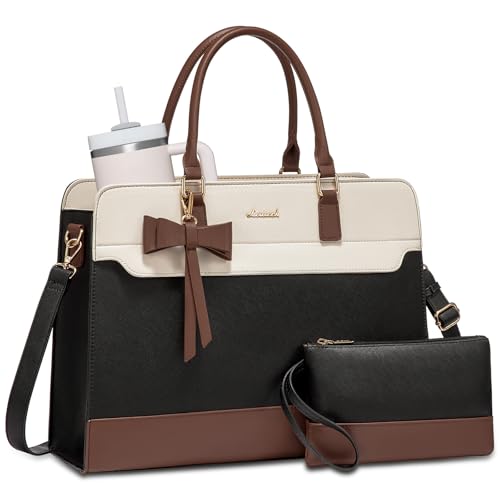 LOVEVOOK Laptop Tote Bag for Women,Leather Work Bag, Waterproof Business Teacher Bag,Large Computer Handbag Purse Briefcase,Office Gifts for Women