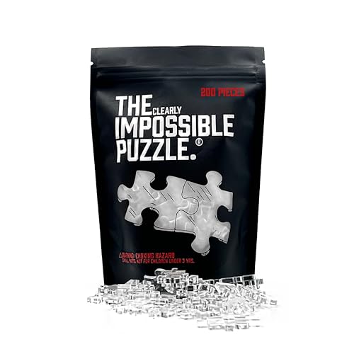 The Clearly Impossible Puzzle 100, 200, 500, 1000 Pieces Hard Puzzle for Adults Cool Difficult Clear Brain Teaser - Difficult Funny for Adults (200 Piece)
