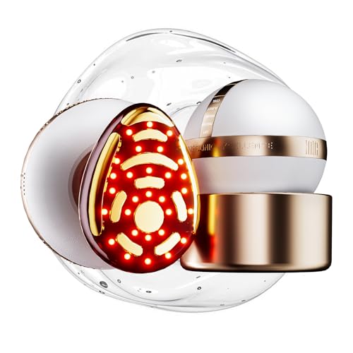 INIA SPHERA Upgraded 8-in-1 Microcurrent Facial Device for Face & Neck - Red Light, Thermal & Cooling Beauty Tool, 5 Custom Modes, At-Home Skin Stimulation & Glow Care Skincare Tool