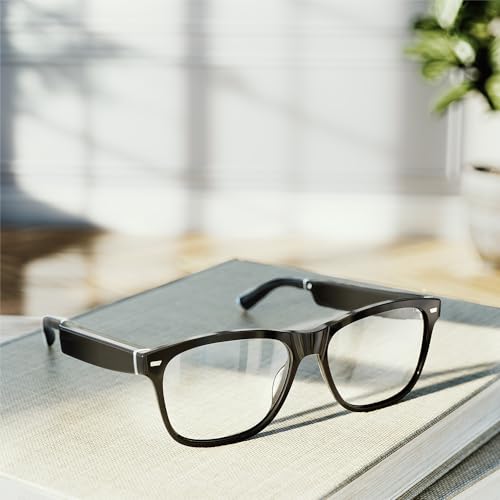 Amazon Echo Frames (newest model) + Echo Show 8 (newest model), Smart Glasses with Alexa, Square frames in Classic Black with prescription ready lenses