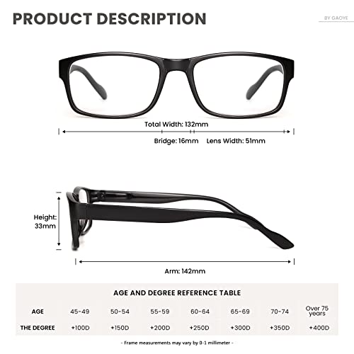 Gaoye Reading Glasses Men/Women, Eyeglasses, Blue Light Readers for Men/Women, Computer Eye Glasses, Cheaters