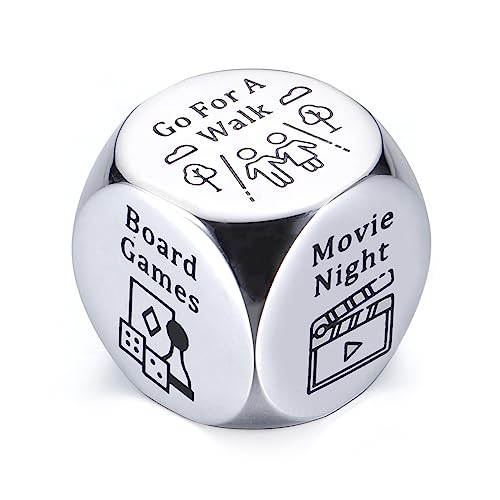 11 Year Anniversary Steel Gifts for Him Her, Date Night Dice for Women Men