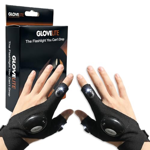 Vexrythm LED Flashlight Gloves for Men: Ultimate Gifts for Him! Unique Gifts for Boyfriend, Husband, Dad Who Have Everything! Cool Gadgets for Car Repairing, Fishing & Camping Fun!