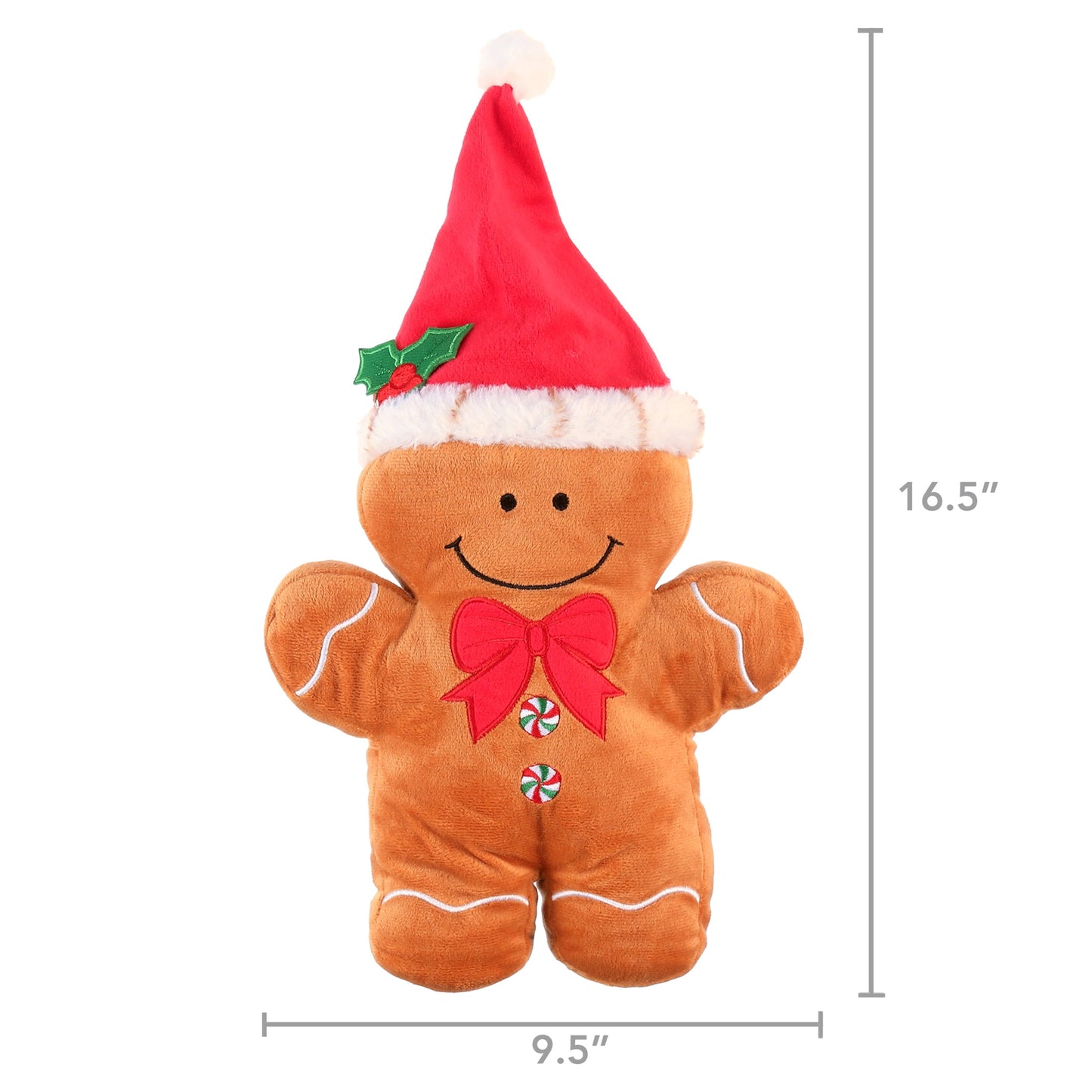 Vibrant Life Holiday Brown Gingerbread Man Plush Dog Toy