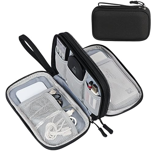 FYY Electronic Organizer, Travel Tech Pouch Bag, Medium, Black