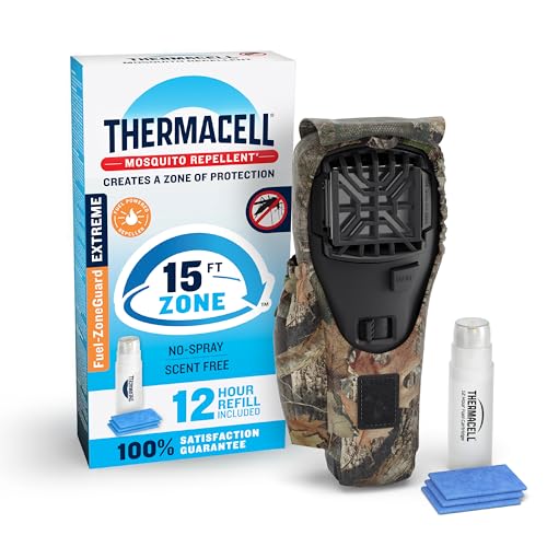 Thermacell Fuel-ZoneGuard Extreme Fuel Powered Mosquito Repeller with 15-Foot Zone of Scientifically Proven Outdoor Protection; Patio Shield; 12-Hr Refill; Hunting Bug Spray Alternative; Scent Free