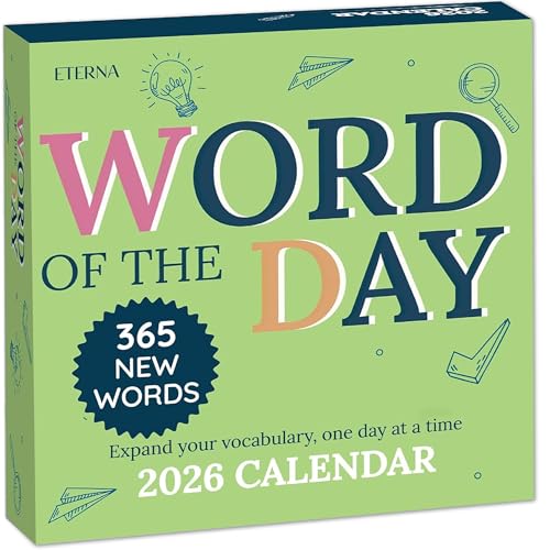 2026 Word of the Day Daily Calendar | Day To Day Tear Off Desktop Calendar with 365 New & Interesting Words & Definitions for Everyday of the Year, Fun Box Calendar Present For Men or Women, Christmas Stocking Stuffer Gift for Home or Office