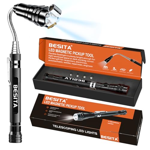 LED Magnetic Pickup Tool Gifts for Men,Telescoping Magnet Flashlight, Cool Gadget Fathers Day Dad Gifts for Men, Dad, Father, Handyman, Husband, Boyfriend or Women