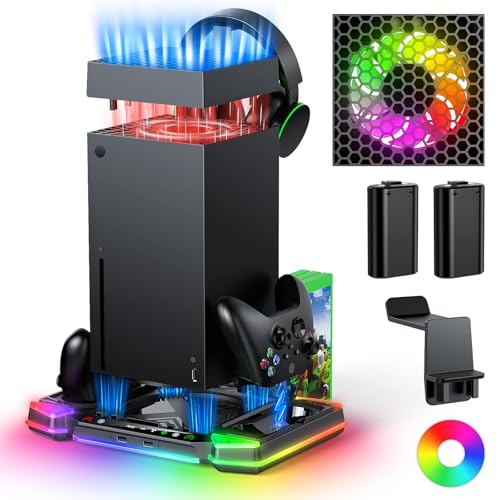 Top Auto Cooling Fan & Controller Charge Stand for Xbox Series X Console