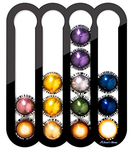 Demi's Home Magnetic Coffee Pod Holder for Nespresso Vertuo Capsules - Suitable to be Mounted on the Fridge (Black)