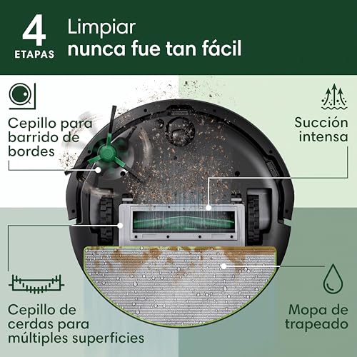 iRobot Roomba 105 Combo Robot Vacuum & Mop - Easy to use, Intense Power-Lifting Suction, LiDAR Navigation, Multiple Cleaning Modes, Avoids Mopping Carpets, Self-Charging