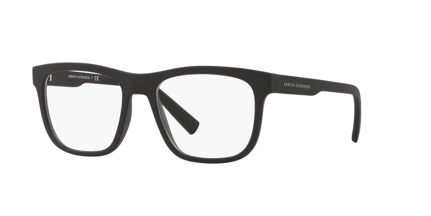 A|X ARMANI EXCHANGE Men's AX3050 Square Prescription Eyeglass Frames, Matte Black/Demo Lens, 53 mm