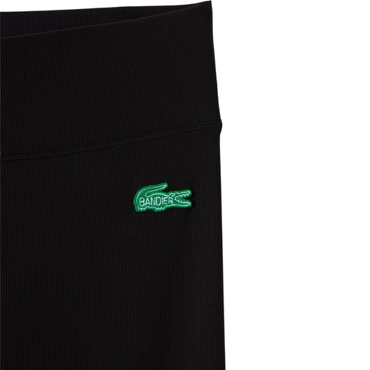 Lacoste Women's Bandier Ribbed Legging, Black, Large